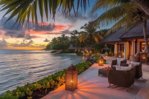 tropical sunset ocean view at cozy beach resort terrace photo and picture for free download pngtree (1)